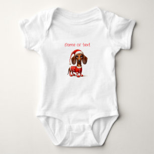 Body Para Bebé Dachshund Navideño Caprichoso