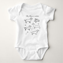 Dachshund Perros Mascotas Doodle Funny Black and W