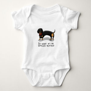 Body Para Bebé Dachshund podrido podrido (S negro & tan) Perro cu