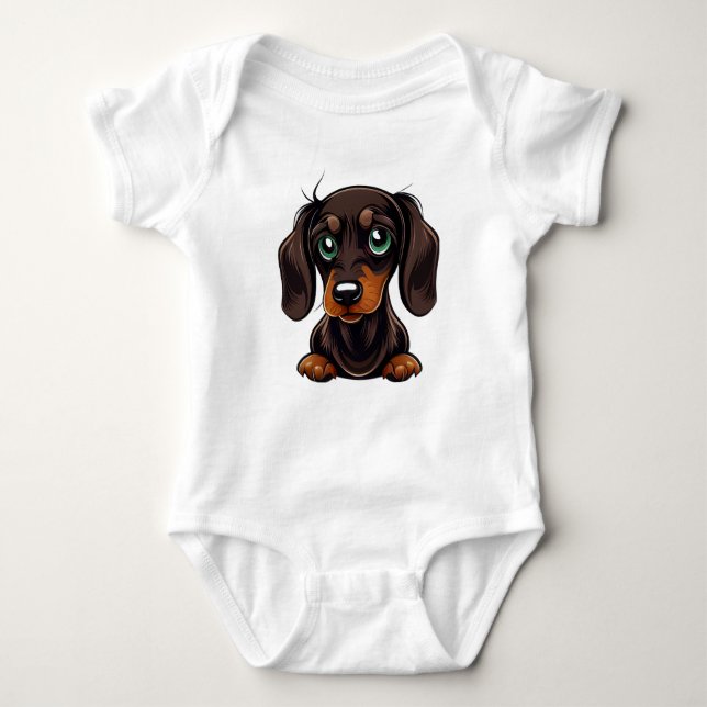 Body Para Bebé Dachshund Pup's Playtime (Anverso)