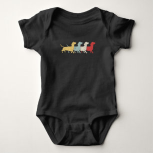 Body Para Bebé Dachshund Retro Vintage