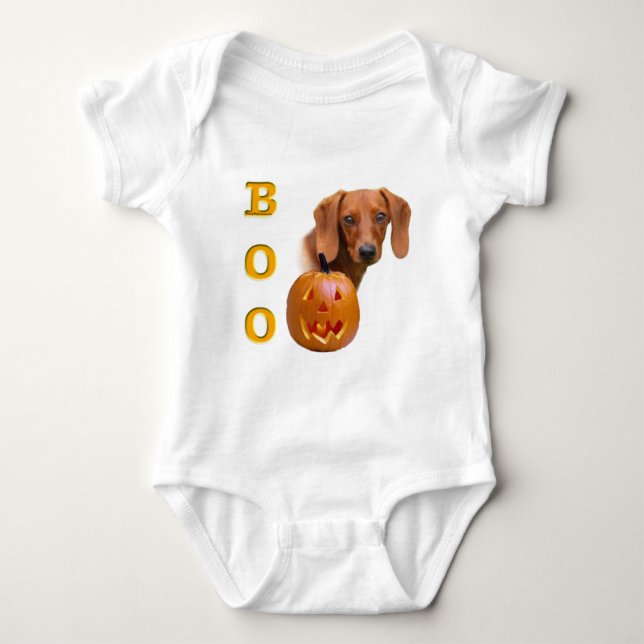 Body Para Bebé Dachshund (suave) Boo (Anverso)
