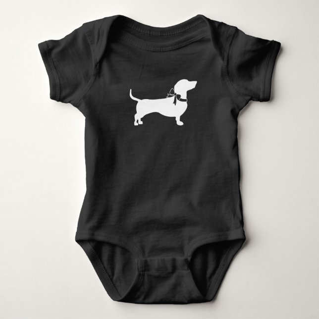 Body Para Bebé Dachshund Weiner Perro Baby Shower Sexo Neutral (Anverso)