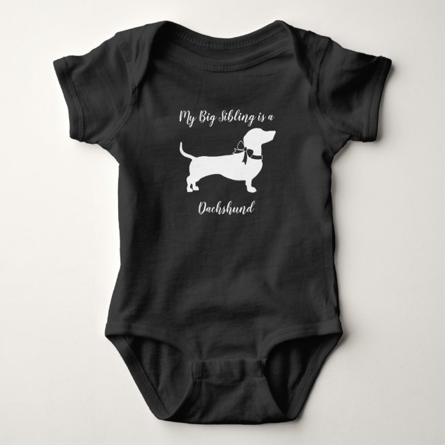 Body Para Bebé Dachshund Weiner Perro Baby Shower Sexo Neutral (Anverso)