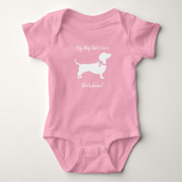 Body Para Bebé Dachshund Wiener Dog Chica rosa Baby Shower