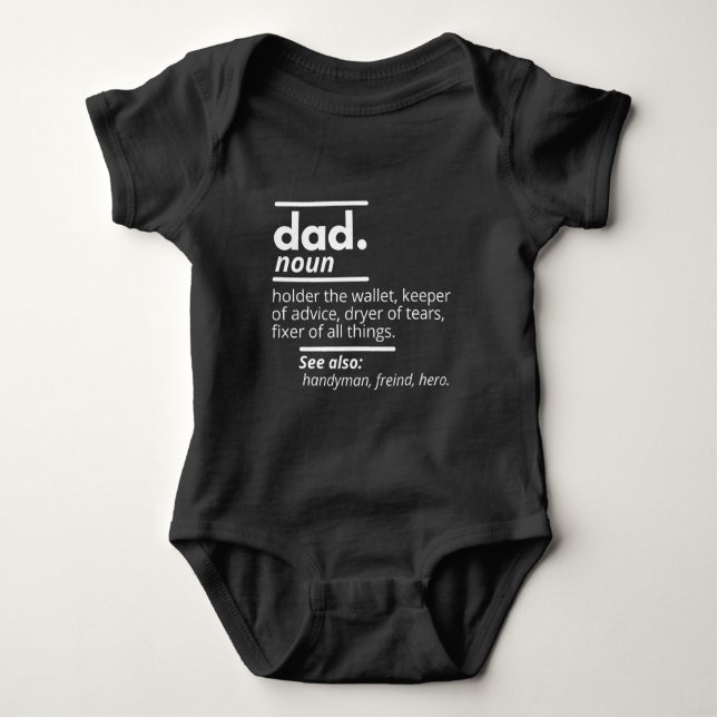 Body Para Bebé Dad Dictionary Definition - Funny Fathers Day Gift (Anverso)