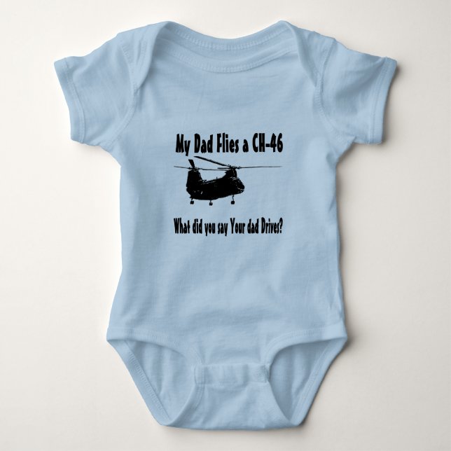 Body Para Bebé Dad vuela a un helicóptero CH 46 (Anverso)