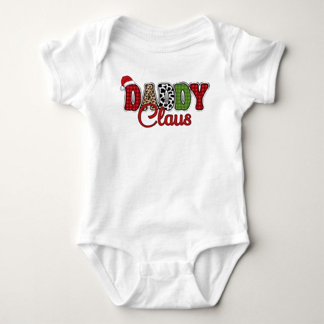Body Para Bebé Daddy Claus Plaid Pattern-60095 (Anverso)