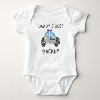 Body Para Bebé Daddy's Best Back Up, Police Car Lover Gift