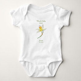 Body Para Bebé Daffodil cumpleaños mes Marzo acuarela T-Shirt