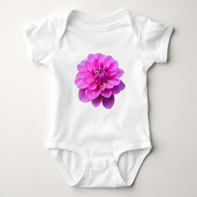 Body Para Bebé Dahlia rosa (aislada) (Anverso)