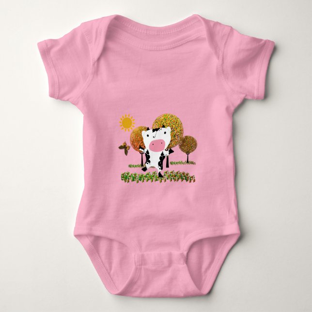 Body Para Bebé Dairy Farm Recién nacido Cute Cow Jelly Bean SweTr (Anverso)