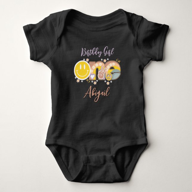 Body Para Bebé Daisy Una camiseta para niños de un cumpleaños (Anverso)