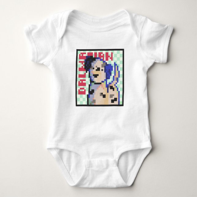 Body Para Bebé Dalmatian Dog, Pixel Art, Pixelart  (Anverso)