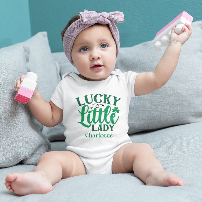 Body Para Bebé Dama Pequeña Afortunada Día de San Patricio Person (Personalized  St Patricks Day Lucky Little Lady Baby Bodysuit)