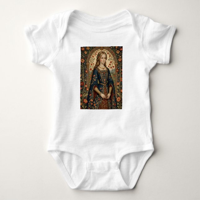 Body Para Bebé  Dame au jardin, illustration médiévale/renaissanc (Anverso)