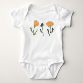 Body Para Bebé Dandelion Flowers Naranja Floral Motif