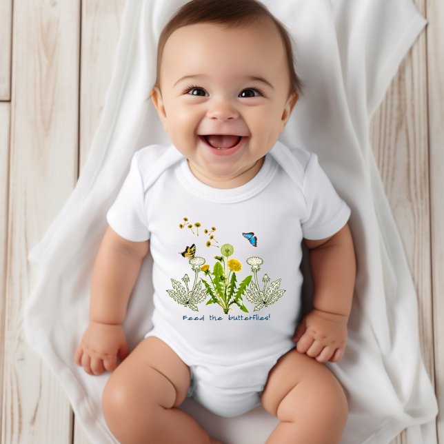 Body Para Bebé Dandelions de primavera alimentan a las mariposas  (Subido por el creador)