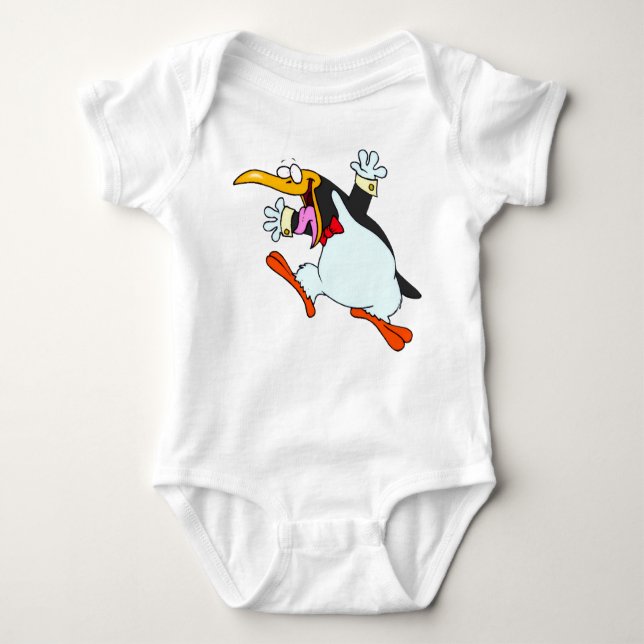 Body Para Bebé "Dapper Pinguin en una camiseta de Tuxedo** (Anverso)
