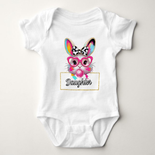 Body Para Bebé Daughter Bubble Easter Bunny (Anverso)
