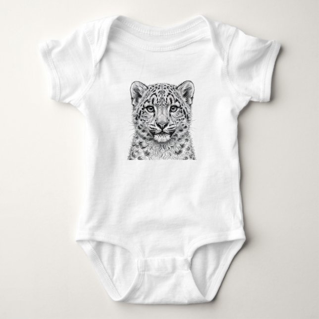 Body para bebé de adorable cría de leopardo de las (Anverso)
