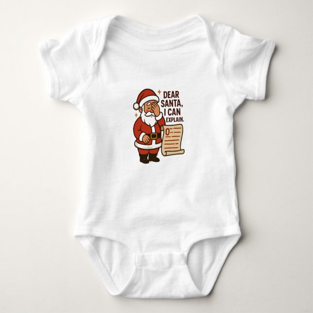 Body Para Bebé Dear Santa, I Can Explain Baby Bodysuit (Anverso)