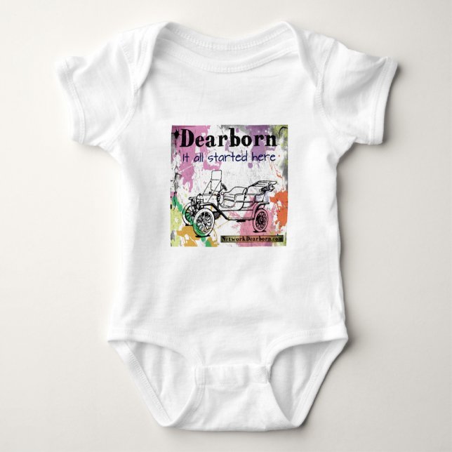 Body Para Bebé Dearborn - él todo el comenzado aquí - ropa (Anverso)