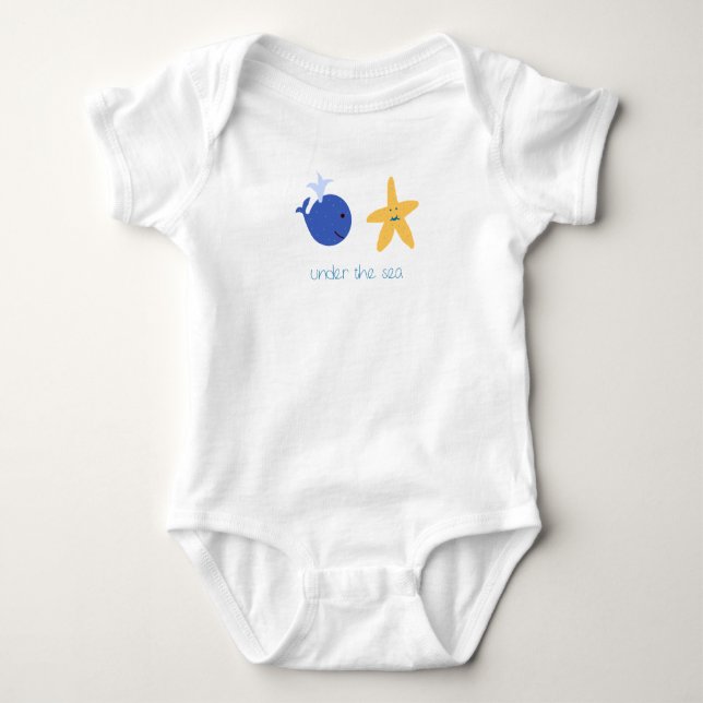 Body Para Bebé Debajo del mar Starfish Baby Bodysuit (Anverso)