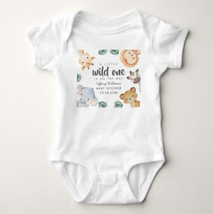 Body Para Bebé Decoración de Baby Shower de Animal Safari Wild On
