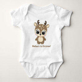 Body Para Bebé Deer de Navidades de corte de texto personalizado