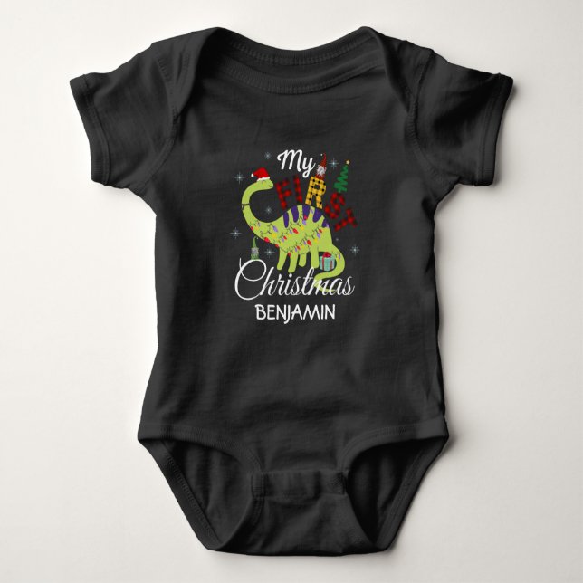 Body Para Bebé Deer es mi primera Navidad personalizada (Anverso)