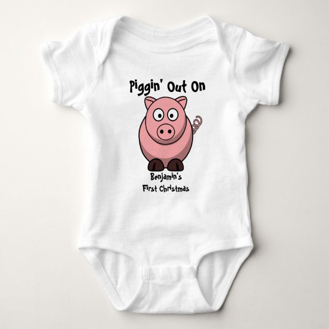 Body Para Bebé Del personalizar de Piggin 1ra camiseta del bebé (Anverso)