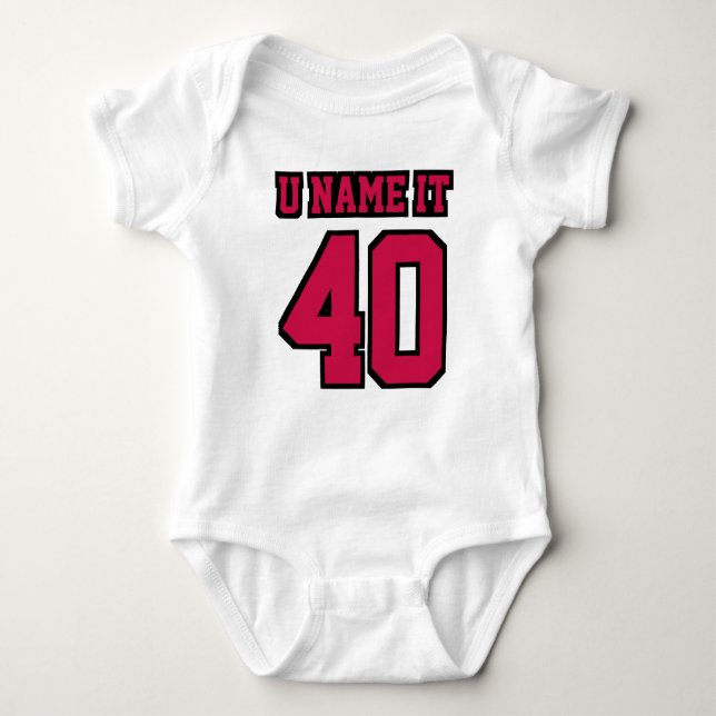 Body Para Bebé Delantero BLANCO CRIMSON BLACK Bodysuit Football J (Anverso)