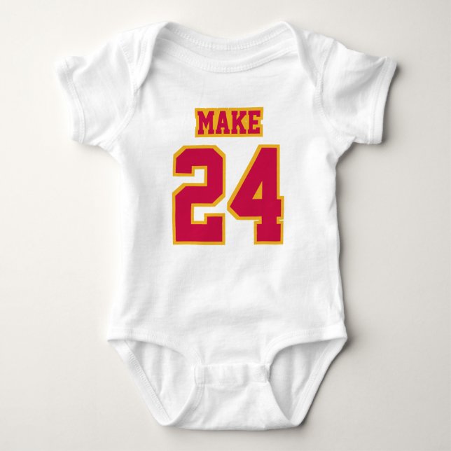 Body Para Bebé Delantero BLANCO CRIMSON GOLD Bodysuit Football Je (Anverso)