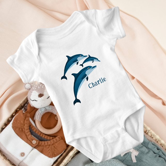 Body Para Bebé Delfines azules dulces (Subido por el creador)