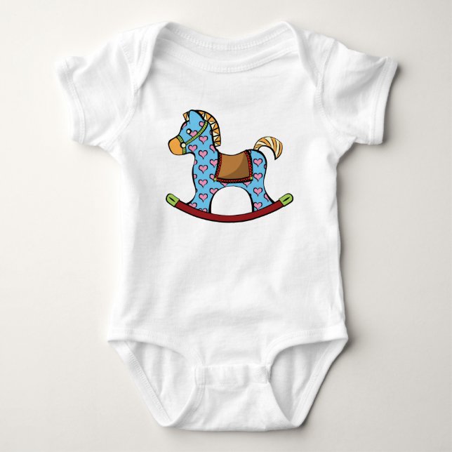 Body Para Bebé Delight Hearts Rocking Horse Baby Bodysuit (Anverso)