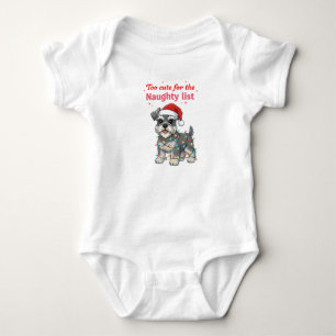 Body Para Bebé Demasiado lindo para la lista traviesa Schnauzer b