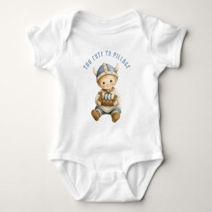 Body Para Bebé Demasiado Lindo para saquear   Bebé Vikingo