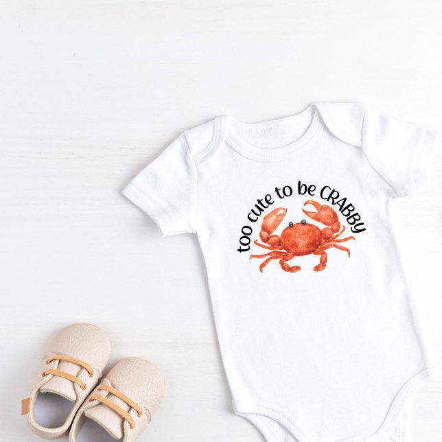 Body Para Bebé Demasiado lindo para ser cangrejo (Too cute to be crabby baby bodysuit)