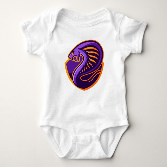 Body Para Bebé Deporte de serpiente morado (Anverso)