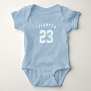 Body Para Bebé Deportes atléticos luz azul nombre personalizado