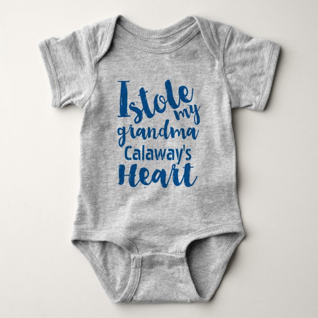 Body Para Bebé Deportes azules personalizados robaron mi corazón  (Anverso)