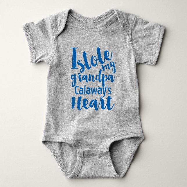 Body Para Bebé Deportes azules personalizados robaron mi corazón  (Anverso)