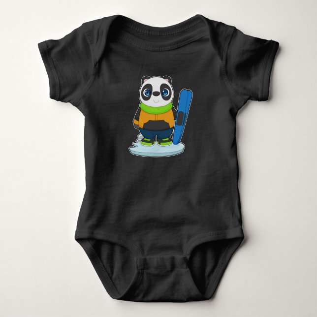Body Para Bebé Deportes de invierno Panda Skier Ski (Anverso)