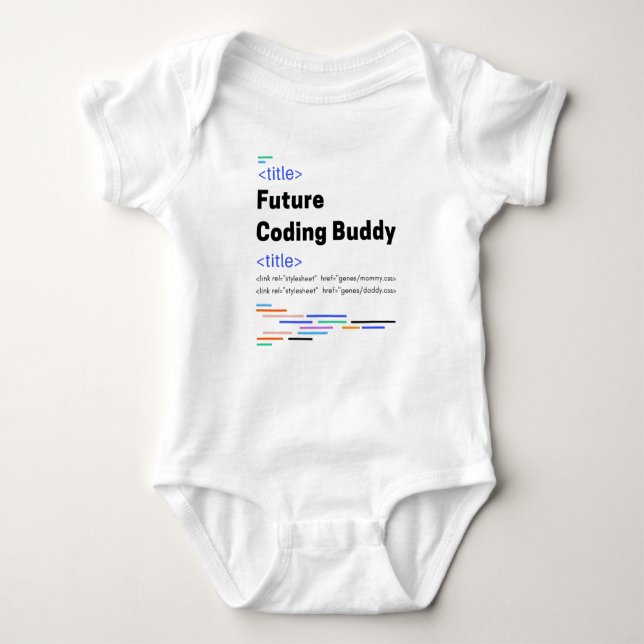 Body Para Bebé Desarrollador de Future Coding Buddy Cute (Anverso)