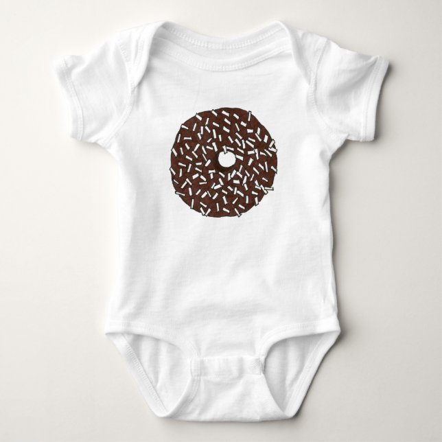 Body Para Bebé Desayuno de comida de chocolate con coco donut Dou (Anverso)