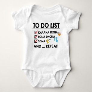 Body Para Bebé Desi Baby To Do List! (Coma, llora, duerme)