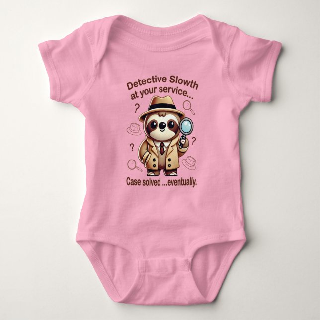 Body Para Bebé "Detective Sloth" Sloth Private Eye (Anverso)