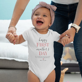 Body Para Bebé Día de la Madre Rosa Personalizado Primero