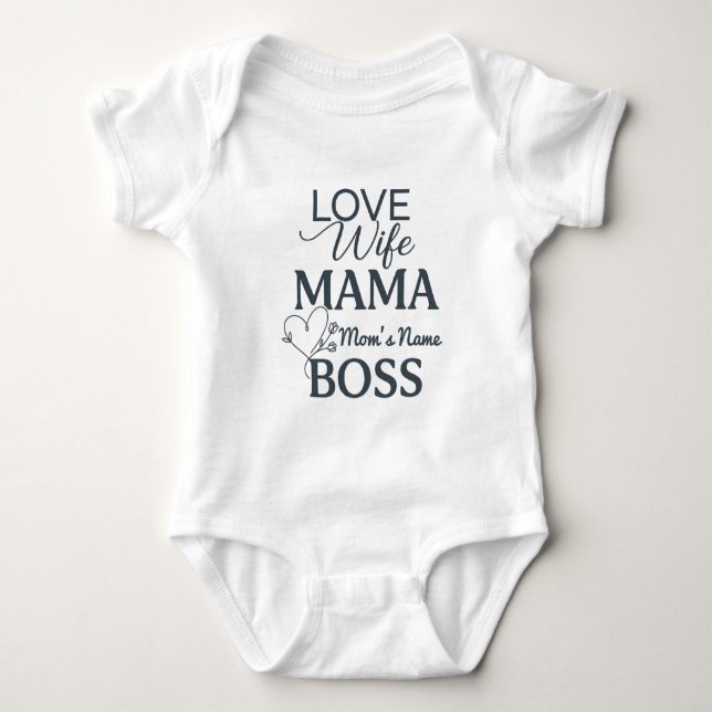 Body Para Bebé Día de las Madres - ama a la jefa mamá (Anverso)